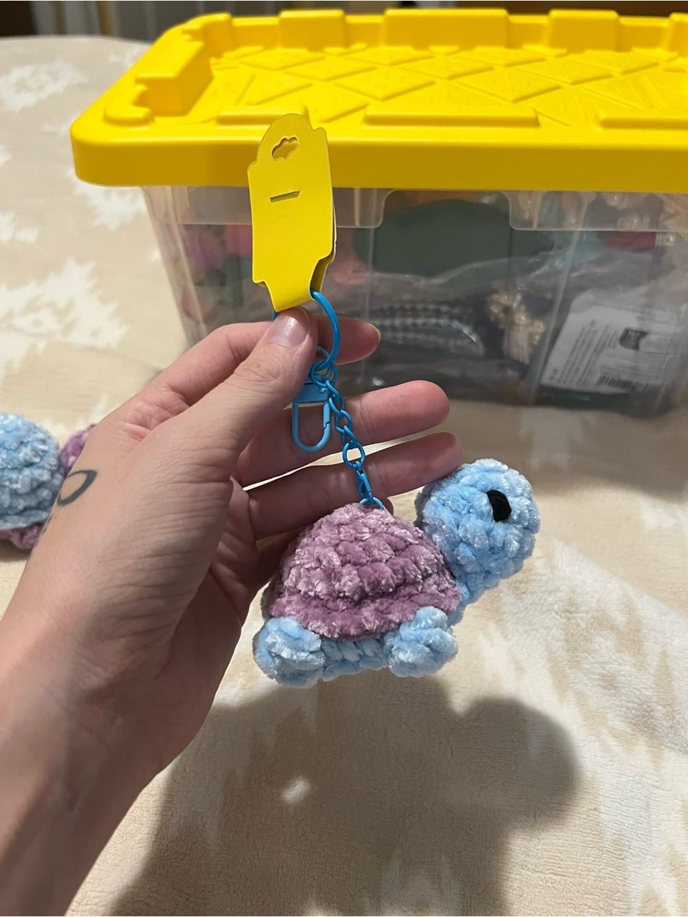 Little Crocheted Plush Turtle Keychain